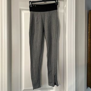 Casual grey Zara basics legging pants seam down middle zipper at ankle